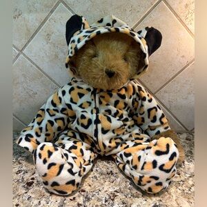 VERMONT Teddy Bear Jointed 16” Plush with Original Leopard outfit.